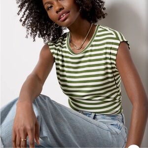 Michael Stars from Evereve Green Striped Women's Top NWOT